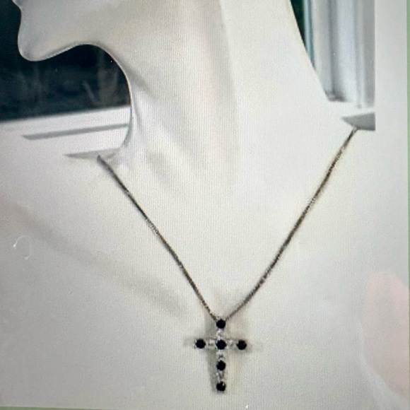 Elegant Silver and Black Cross Pendant Necklace
NWOT - Picture 2 of 3
